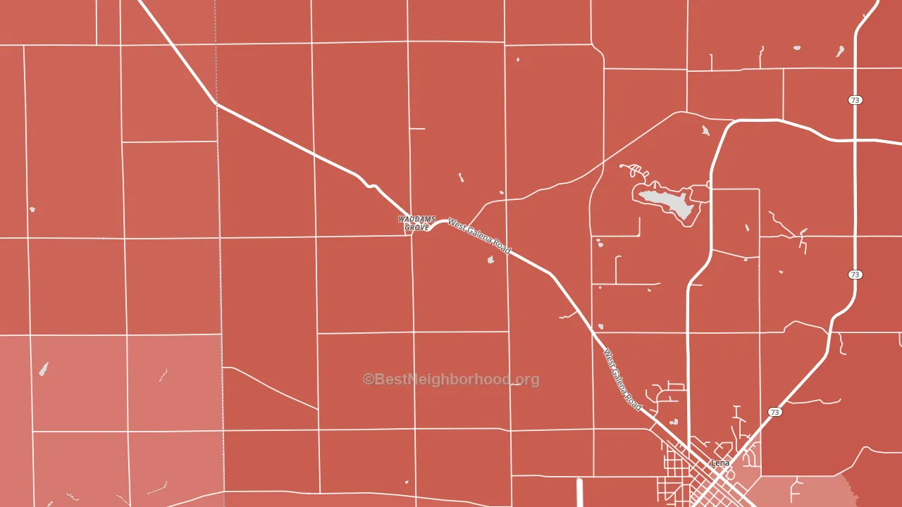 Waddams Grove, IL block-group political-lean map