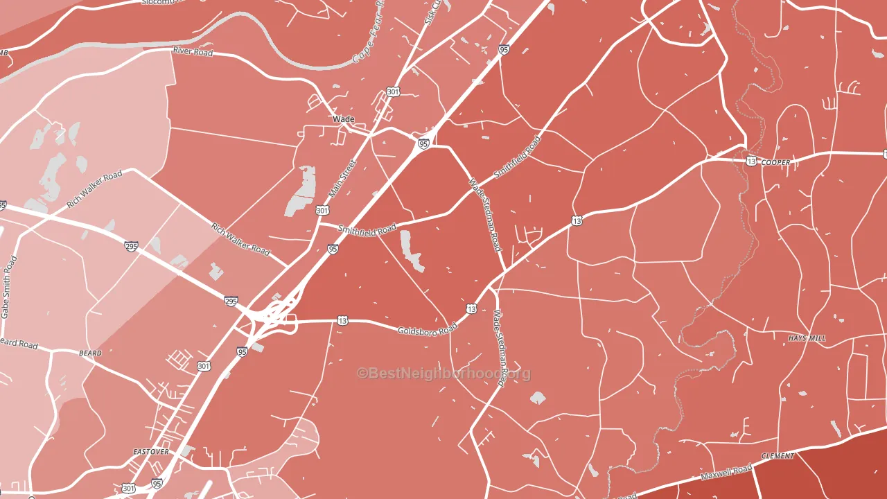 Wade, NC block-group political-lean map