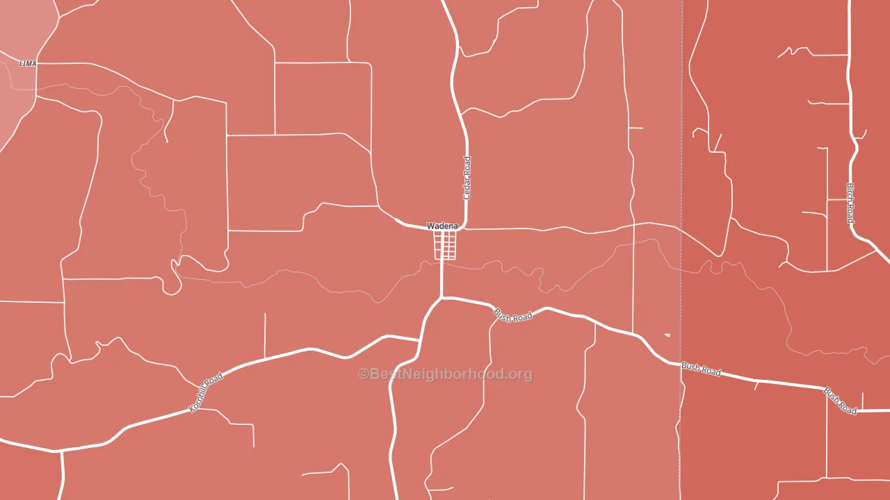 Wadena, IA block-group political-lean map