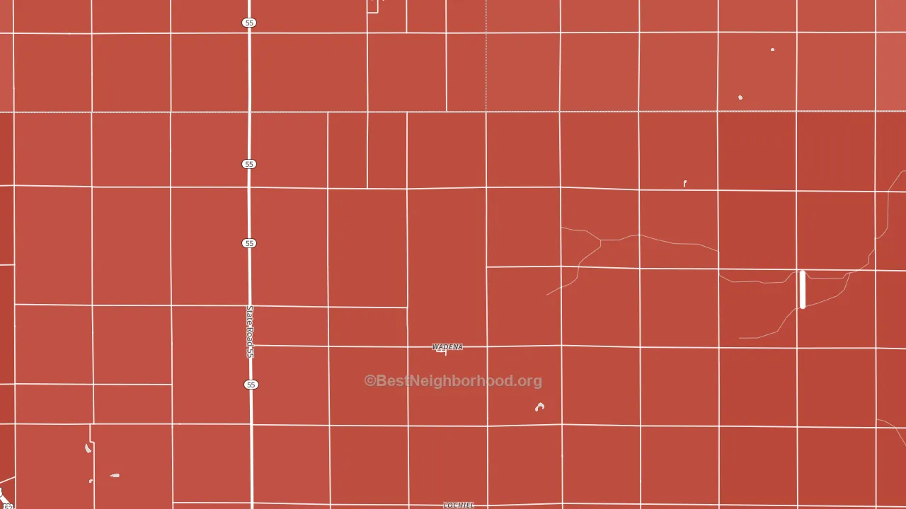 Wadena, IN block-group political-lean map
