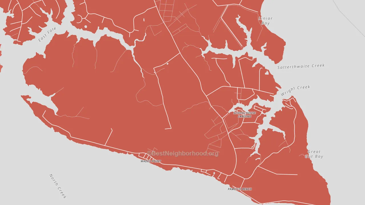 Wades Point, NC block-group political-lean map
