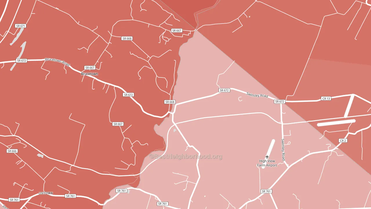 Wadesville, VA block-group political-lean map