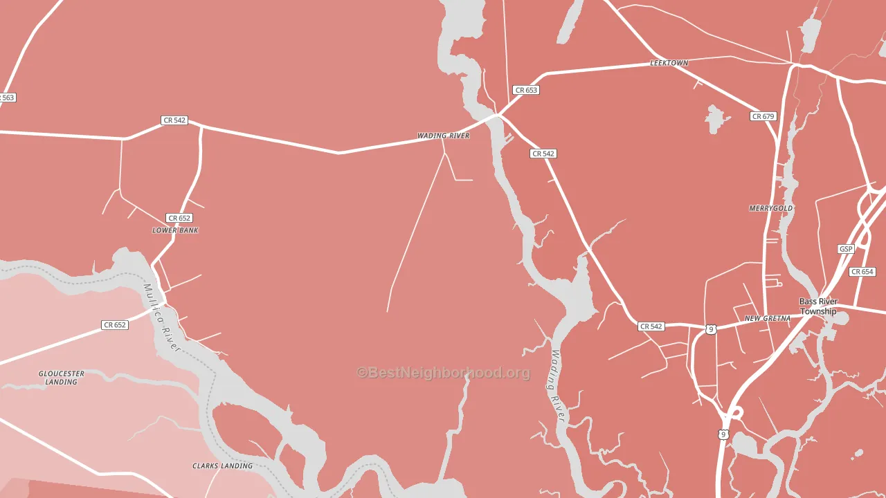 Wading River, NJ block-group political-lean map