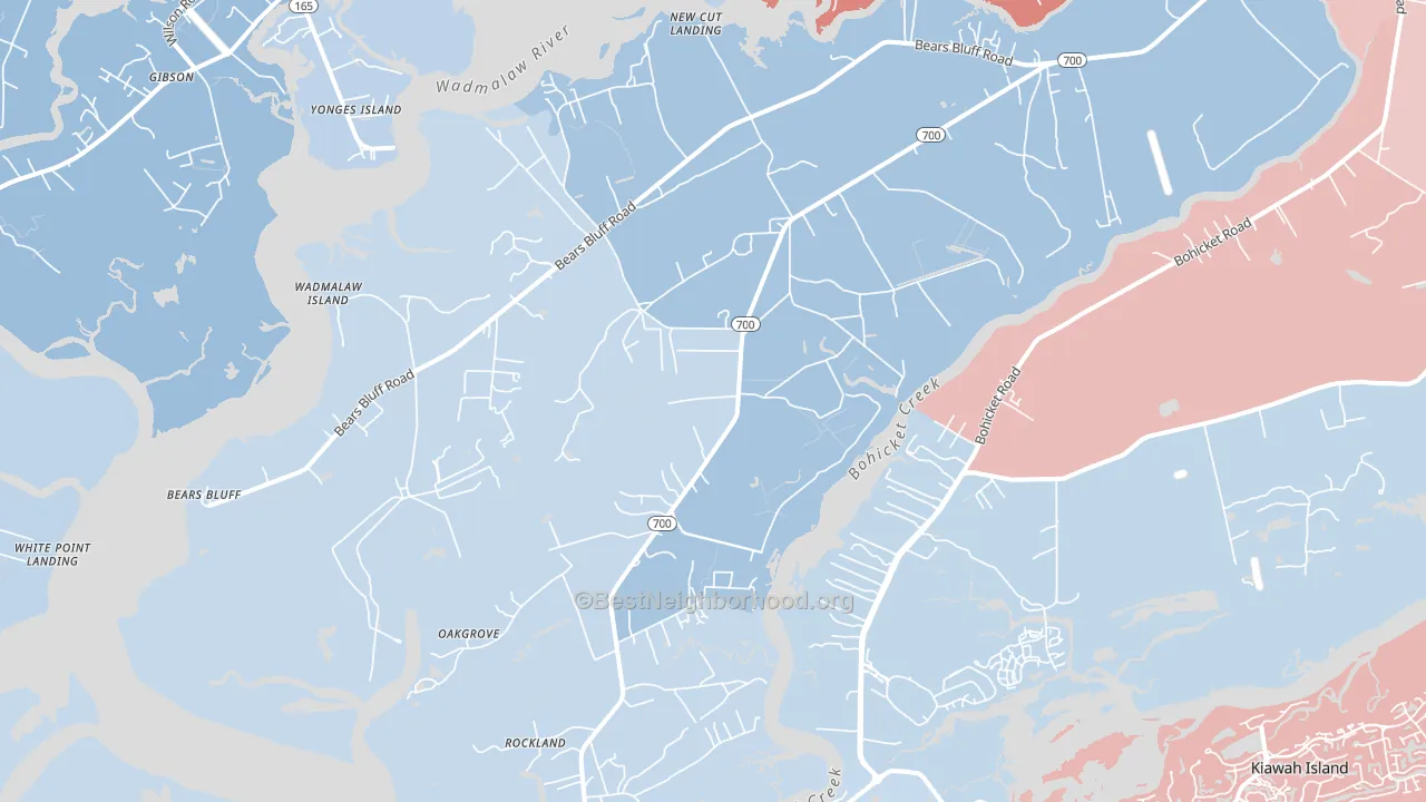 Wadmalaw Island, SC block-group political-lean map