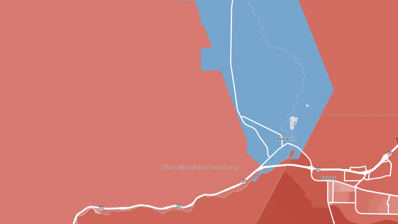 Wadsworth, NV block-group political-lean map