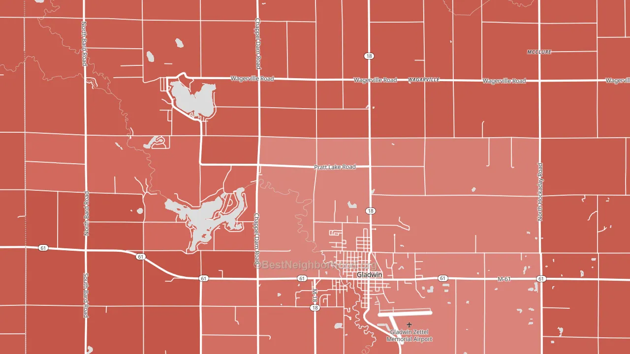 Wagarville, MI block-group political-lean map