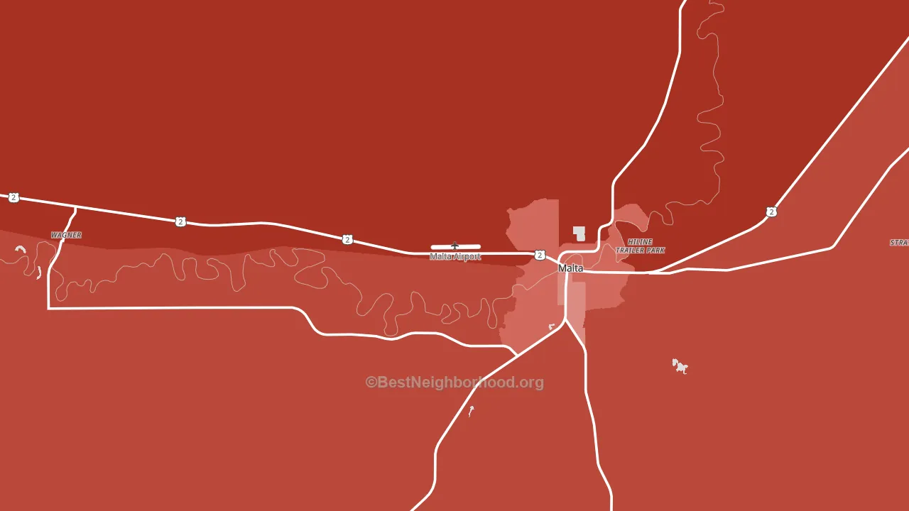 Wagner, MT block-group political-lean map
