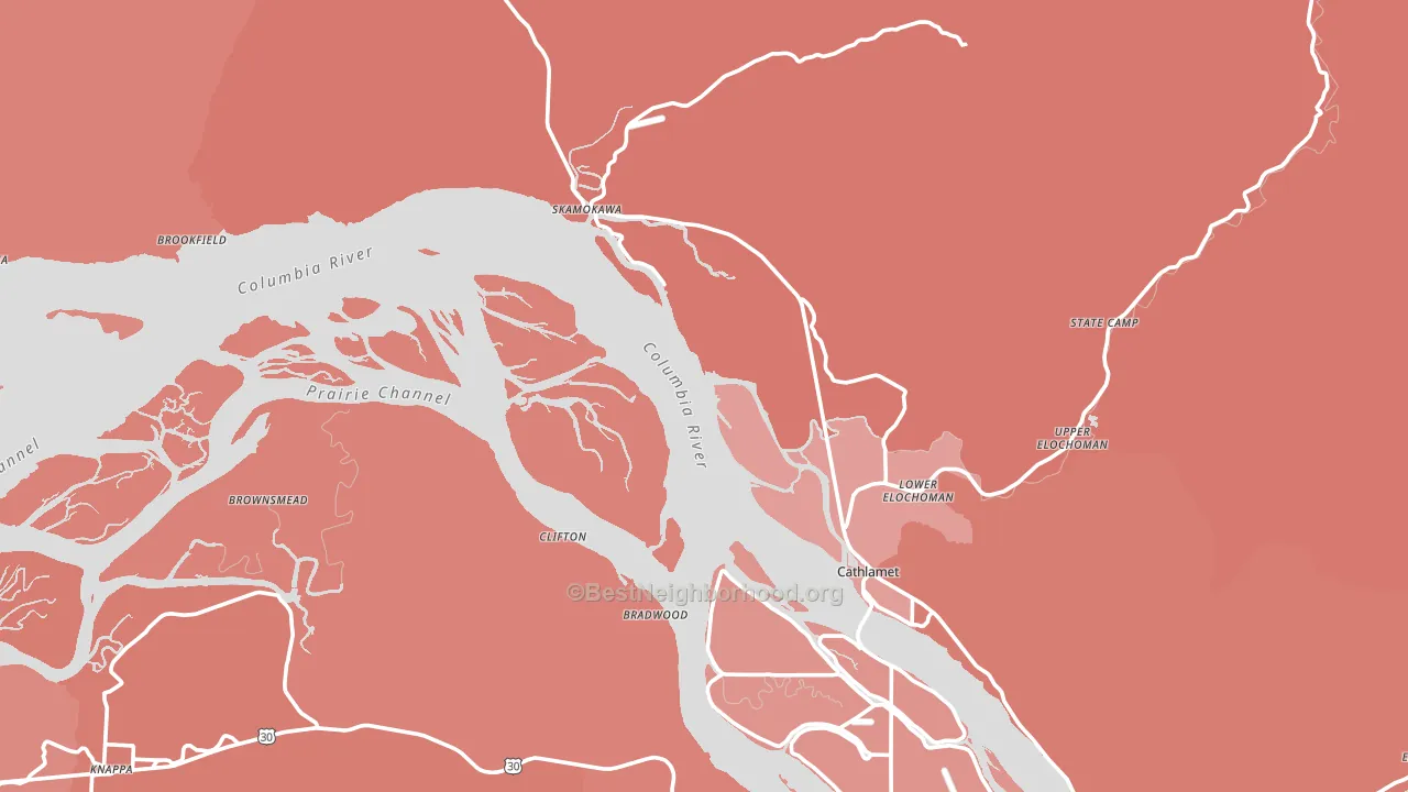 Wahkiakum County, WA block-group political-lean map