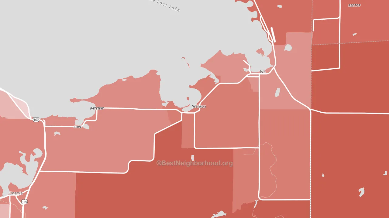 Wahkon, MN block-group political-lean map