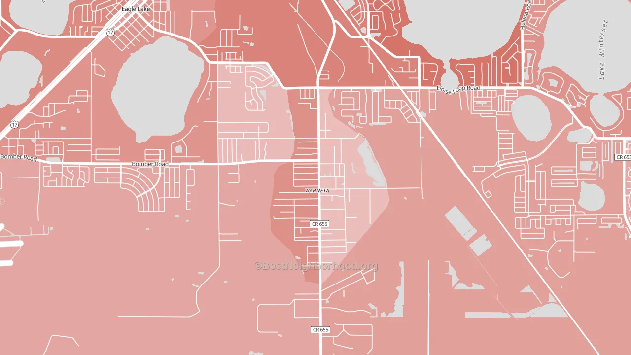 Wahneta, Winter Haven, FL block-group political-lean map