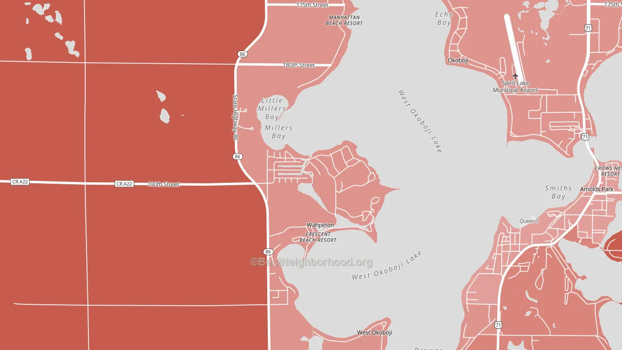 Wahpeton, IA block-group political-lean map
