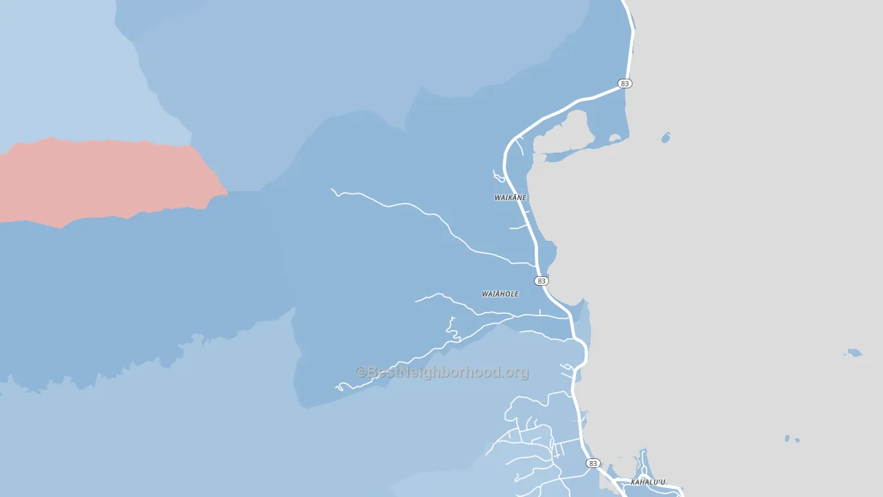Waikane, HI block-group political-lean map