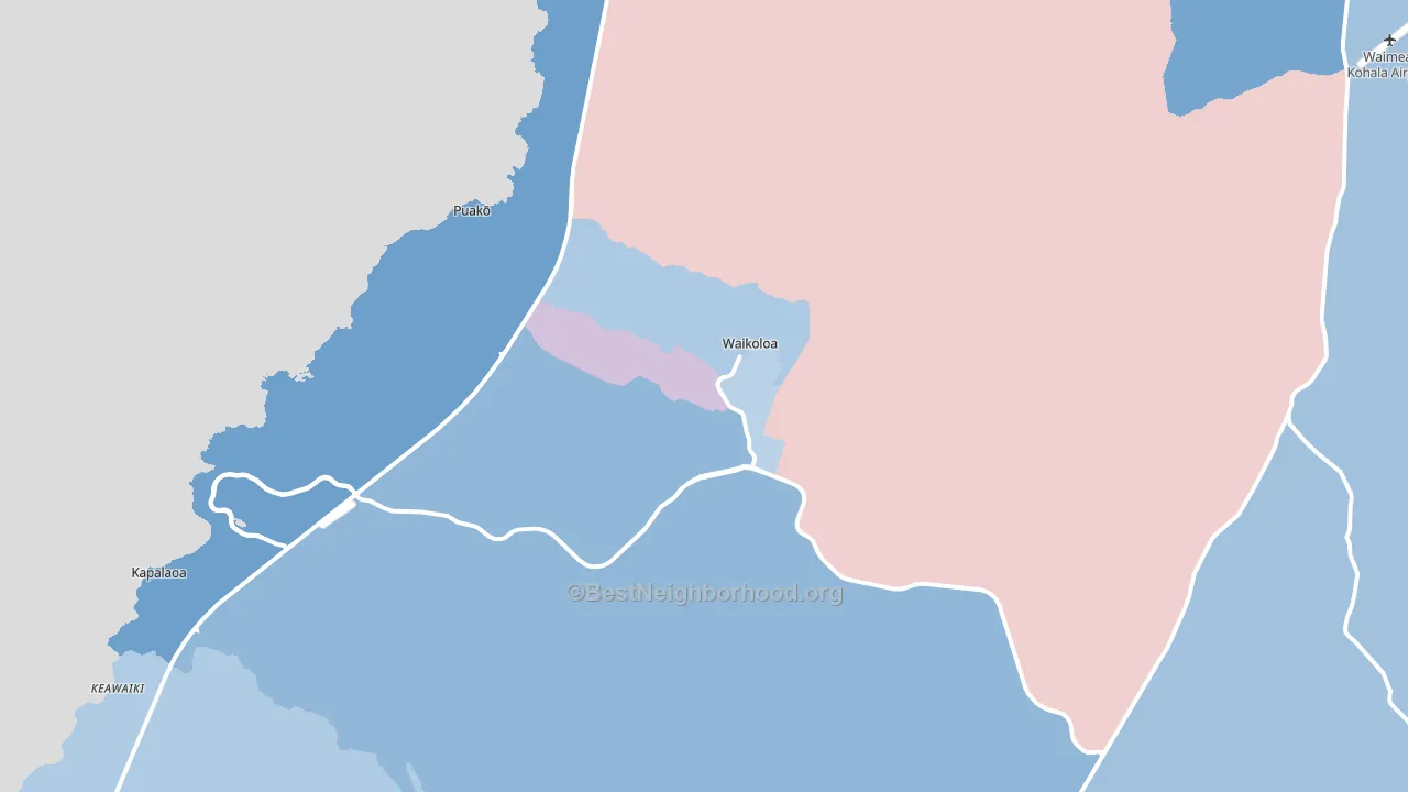 Waikoloa, HI block-group political-lean map