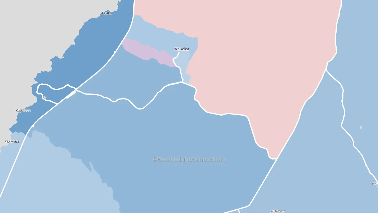 Waikoloa Village, HI block-group political-lean map