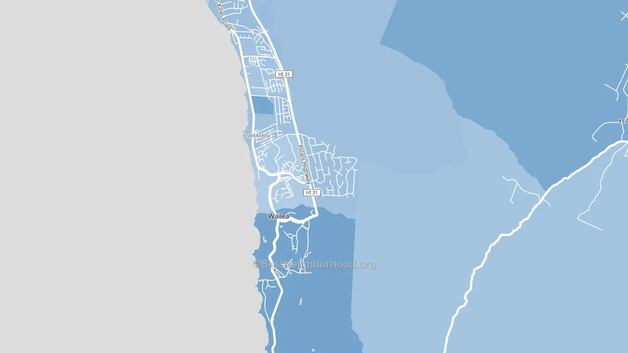 Wailea, Kihei, HI block-group political-lean map