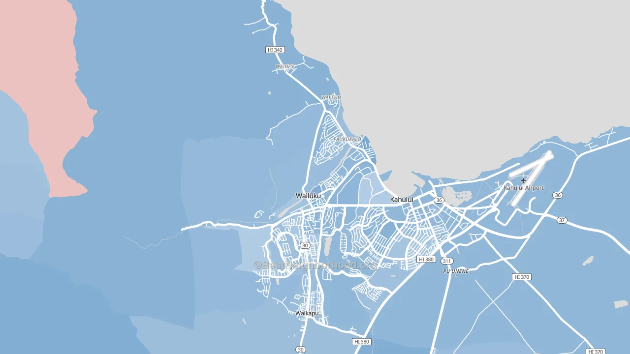 Wailuku, HI block-group political-lean map