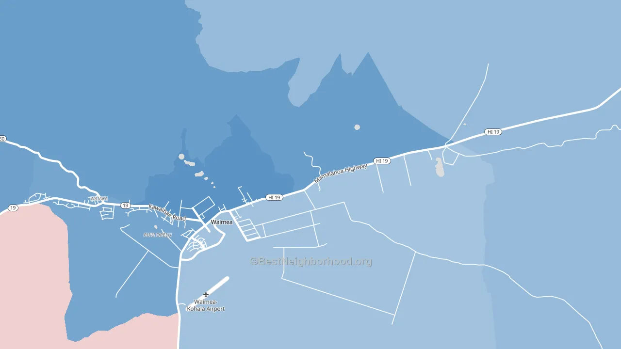 Waimea, HI block-group political-lean map