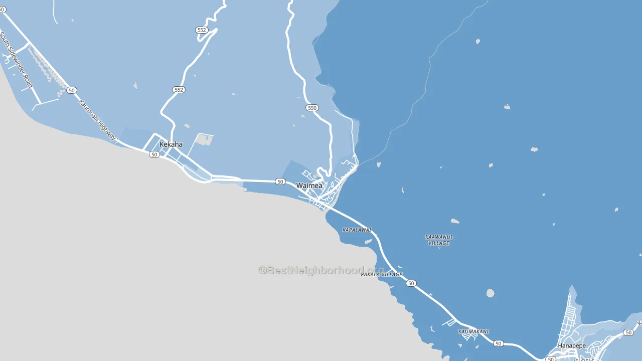 Waimea Kauai, HI block-group political-lean map