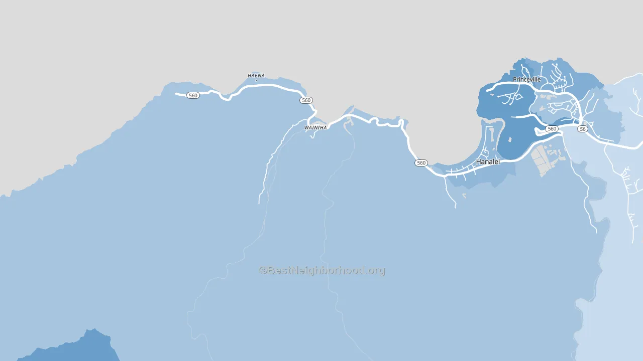 Wainiha, HI block-group political-lean map