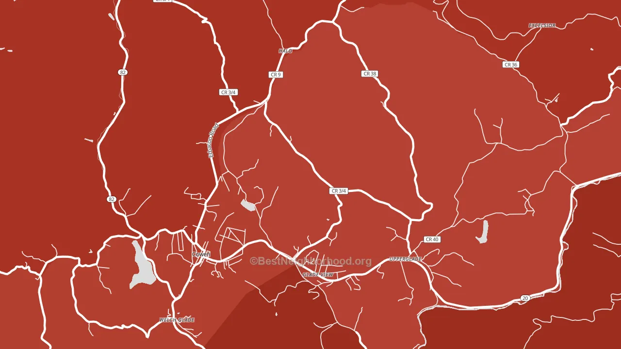 Wainville, WV block-group political-lean map