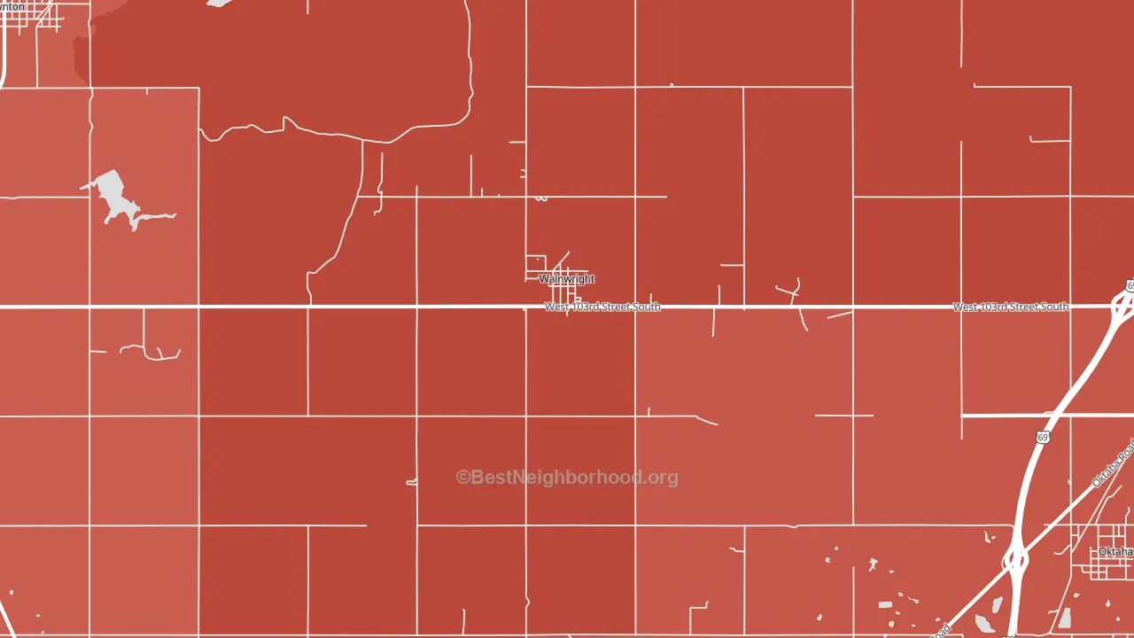 Wainwright, OK block-group political-lean map