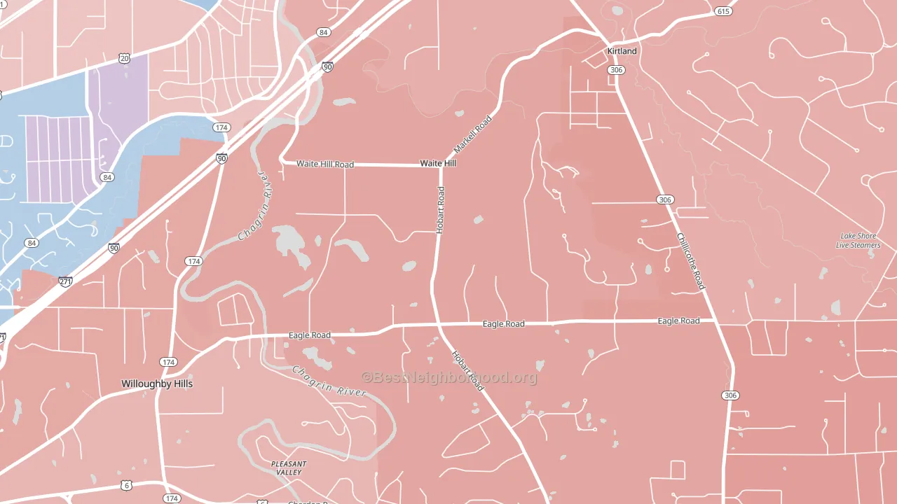 Waite Hill, OH block-group political-lean map