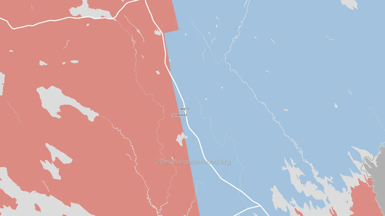 Waite, ME block-group political-lean map