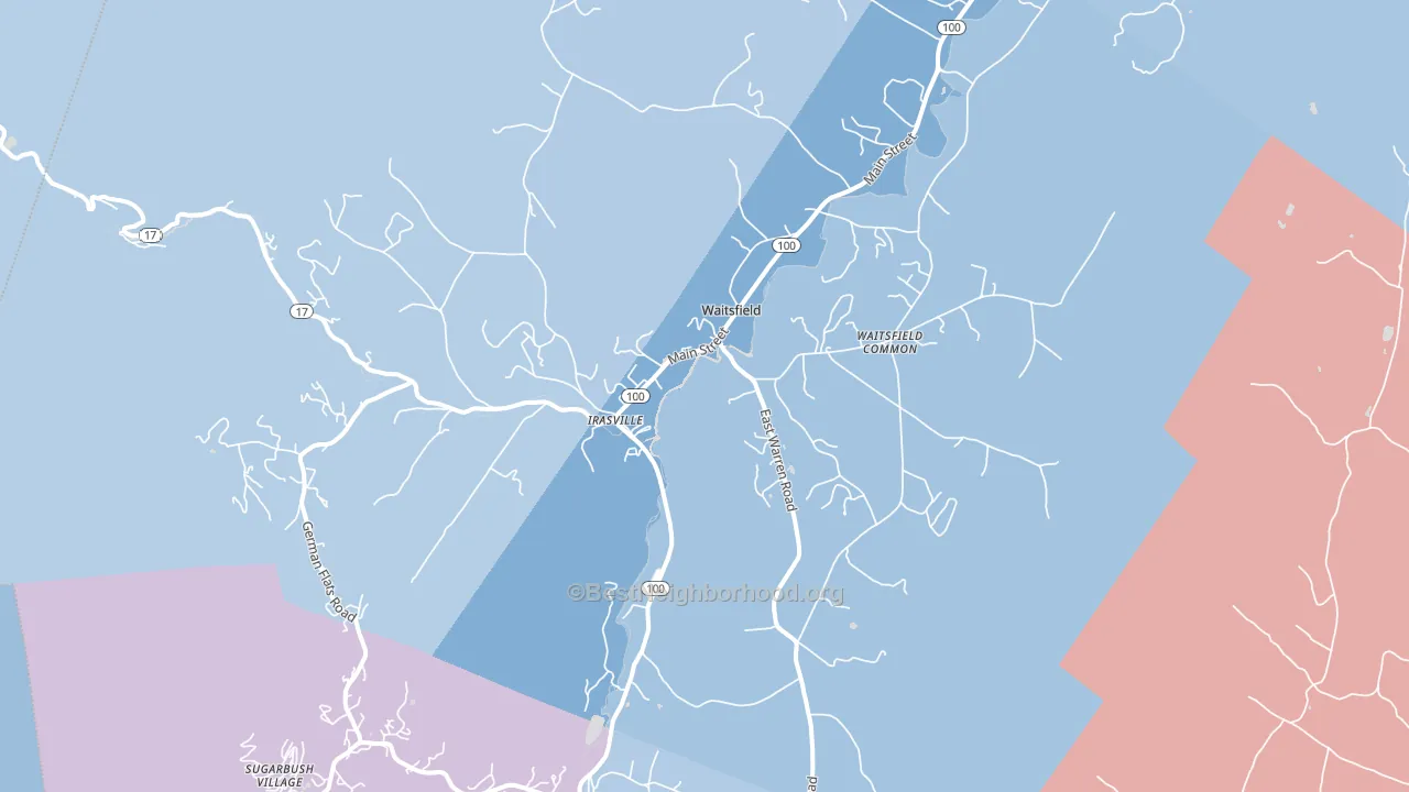 Waitsfield, VT block-group political-lean map