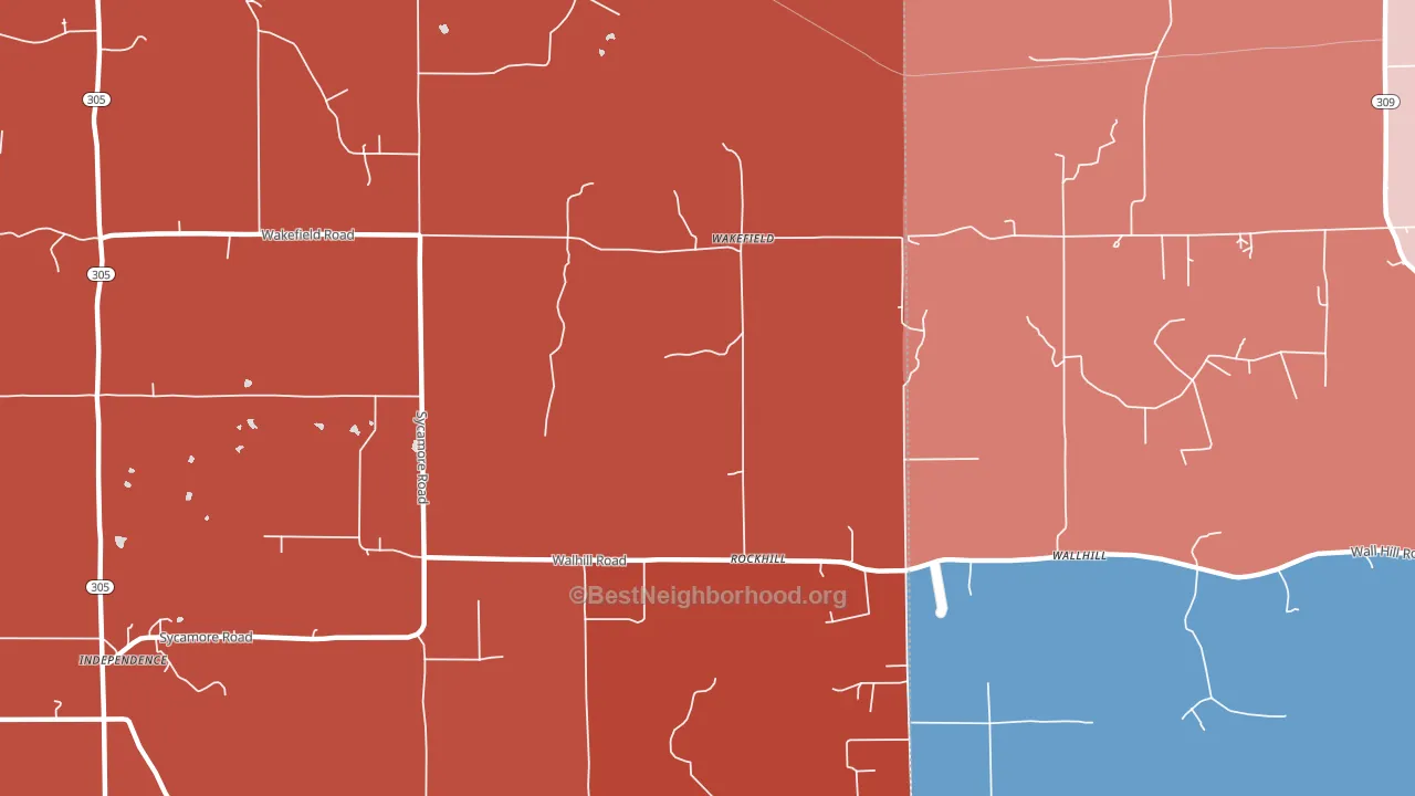 Wakefield, MS block-group political-lean map