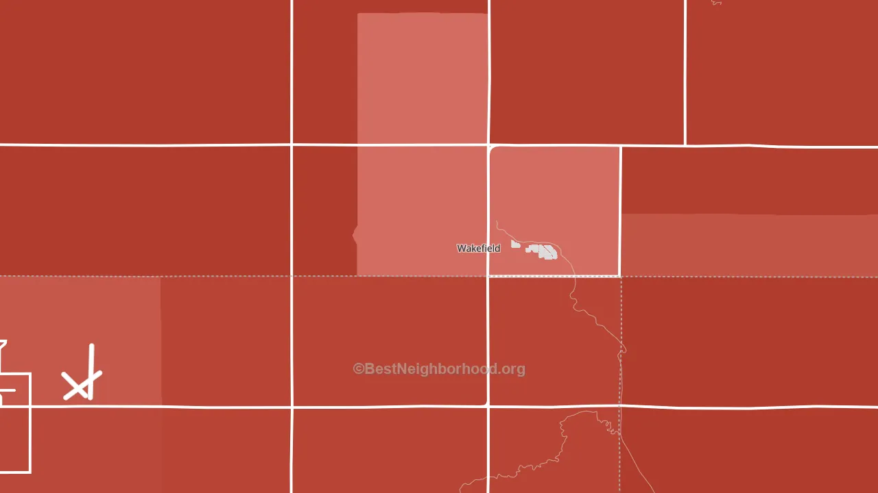 Wakefield, NE block-group political-lean map