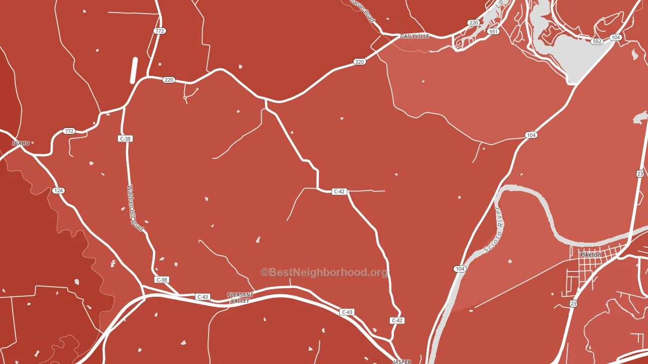 Wakefield, OH block-group political-lean map