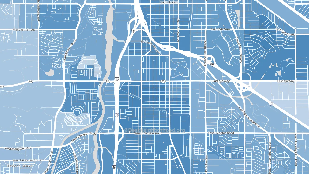 Wakefield, Tucson, AZ block-group political-lean map