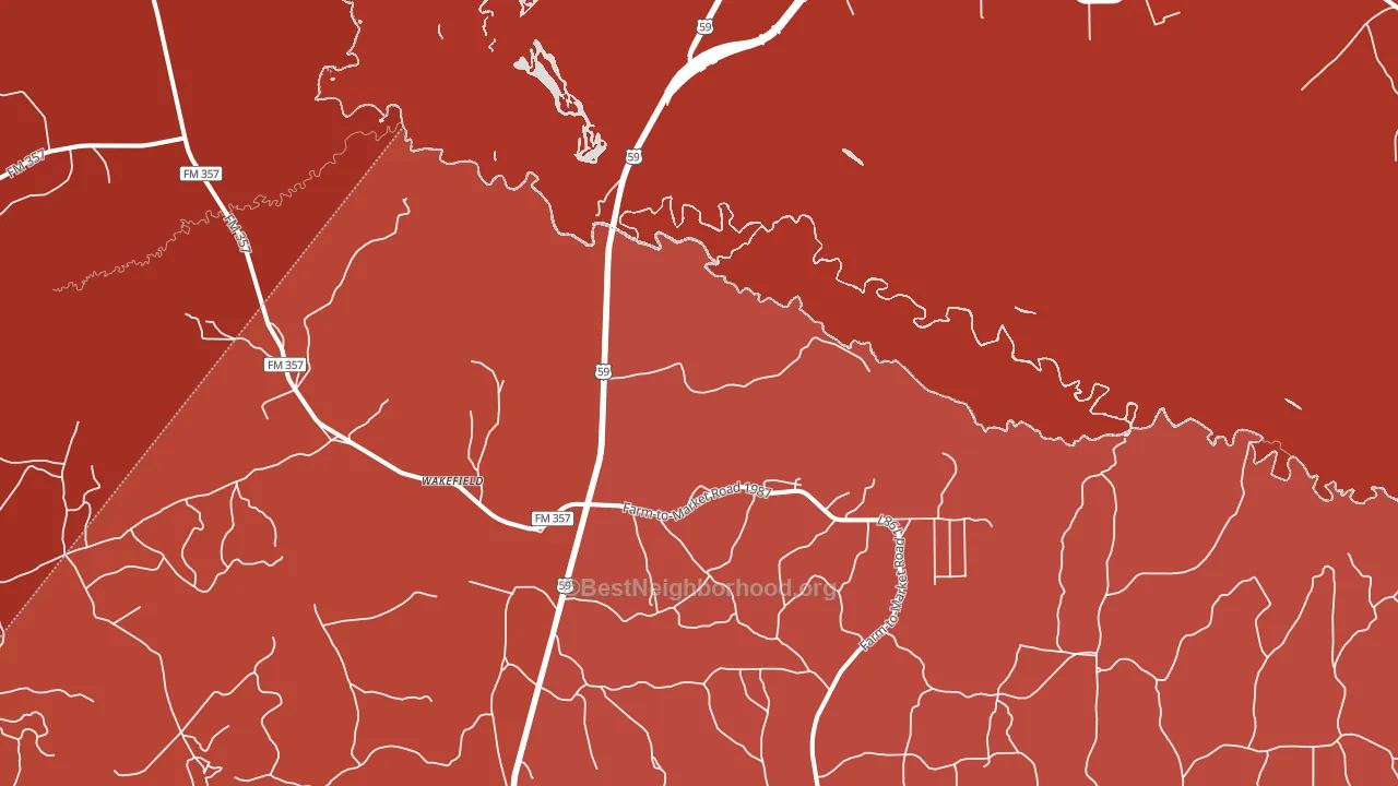 Wakefield, TX block-group political-lean map