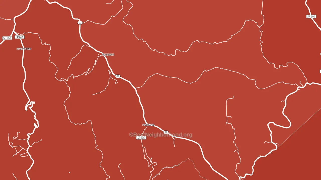 Wakenva, VA block-group political-lean map