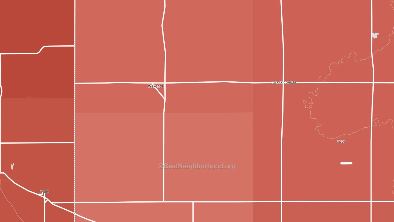 Wakonda, SD block-group political-lean map