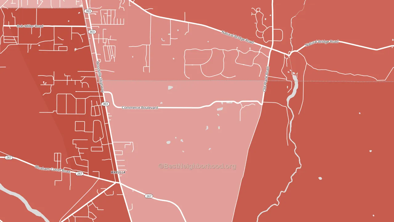 Wakulla, FL block-group political-lean map