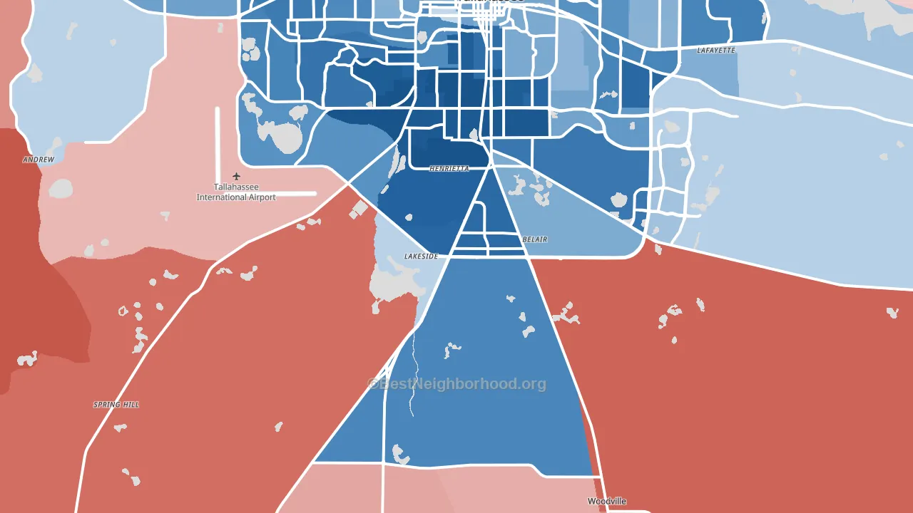 Wakulla Springs, FL block-group political-lean map