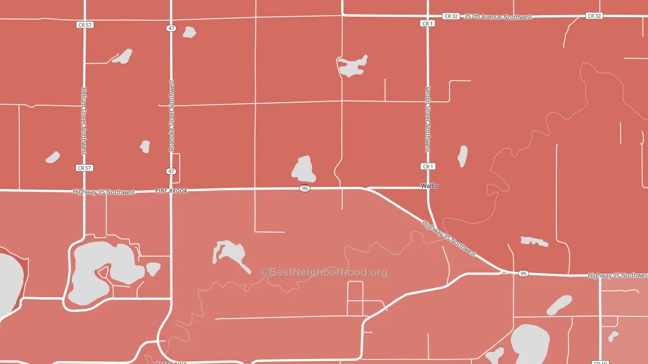 Walbo, MN block-group political-lean map