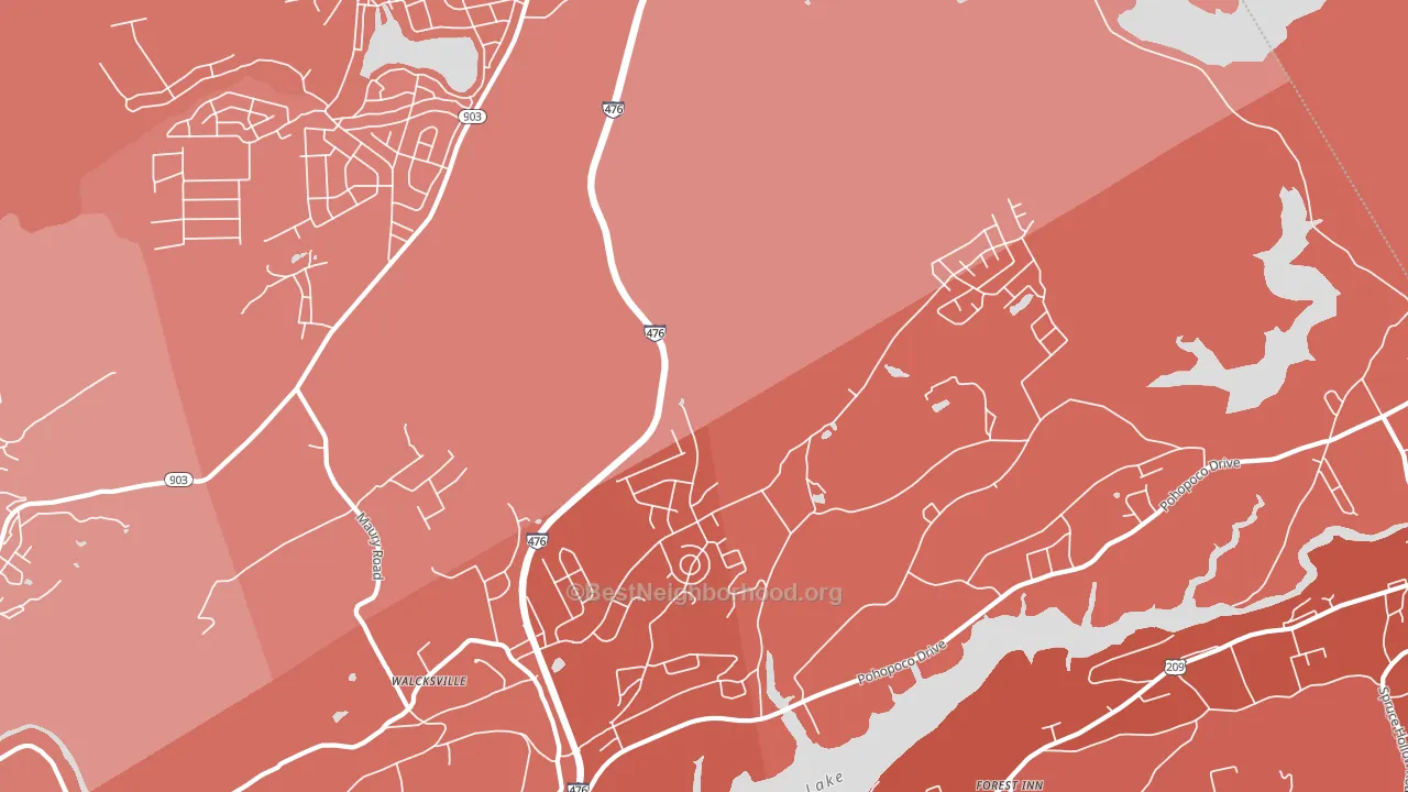 Walcksville, PA block-group political-lean map