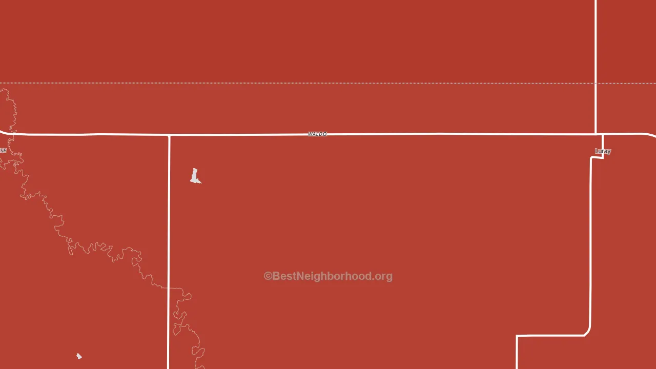 Waldo, KS block-group political-lean map
