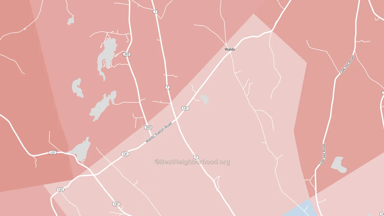 Waldo, ME block-group political-lean map