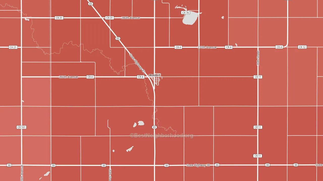 Waldorf, MN block-group political-lean map