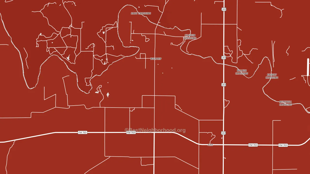 Waldrip, TX block-group political-lean map