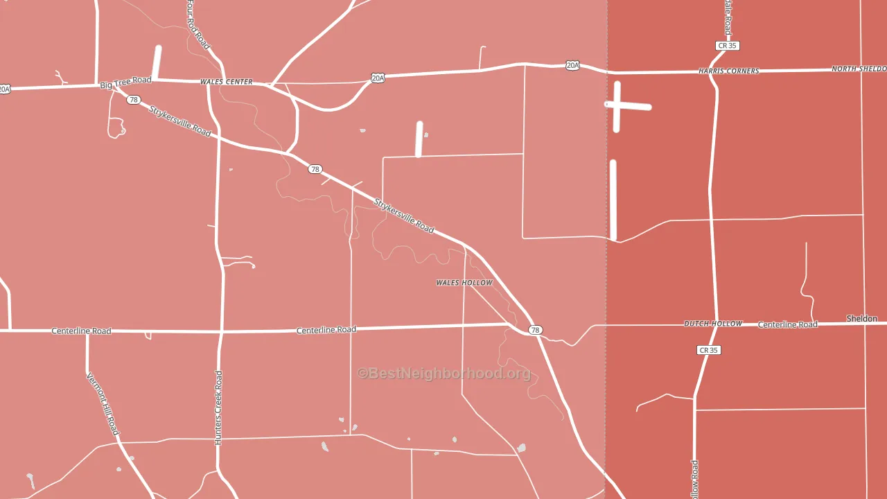Wales Hollow, NY block-group political-lean map