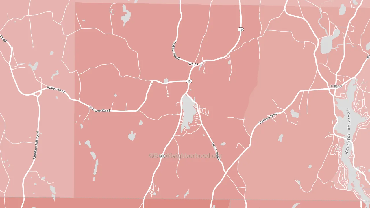 Wales, MA block-group political-lean map