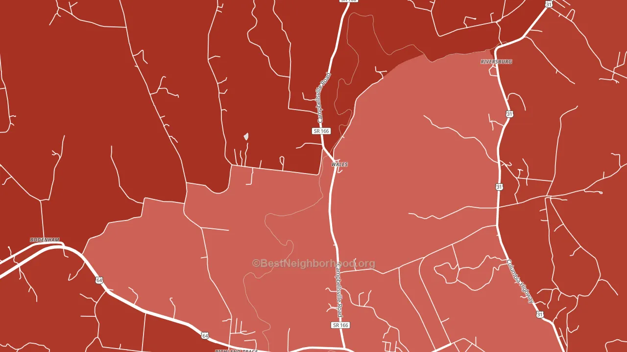 Wales, TN block-group political-lean map