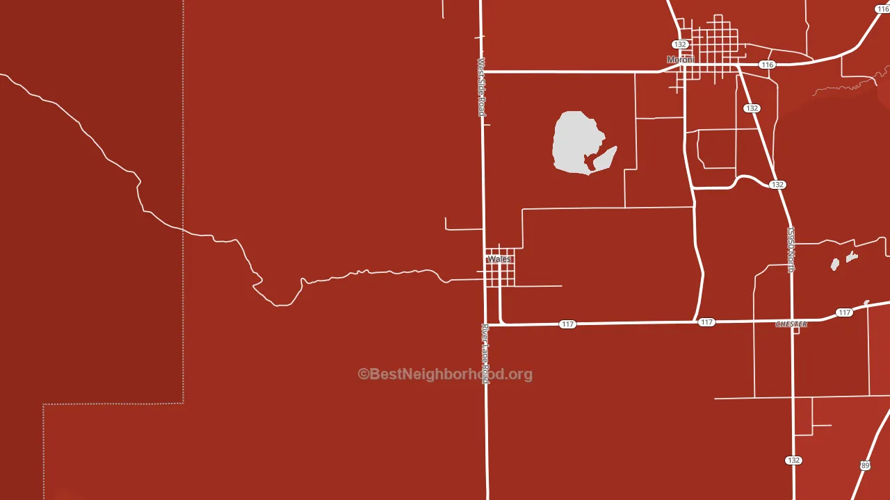 Wales, UT block-group political-lean map