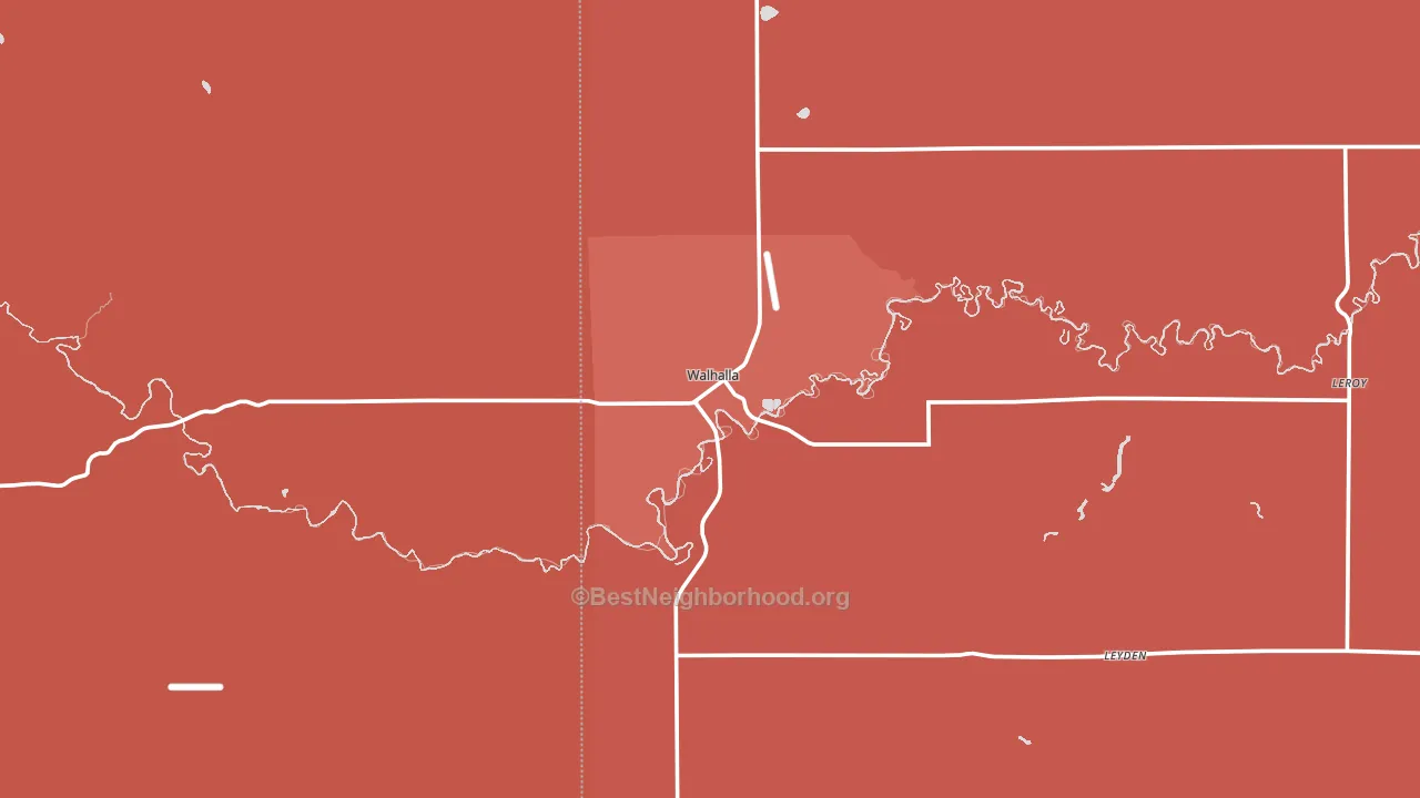 Walhalla, ND block-group political-lean map