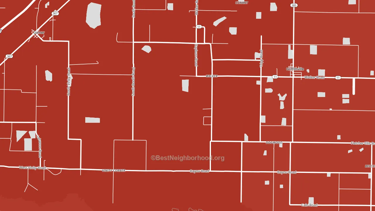 Walker, AR block-group political-lean map