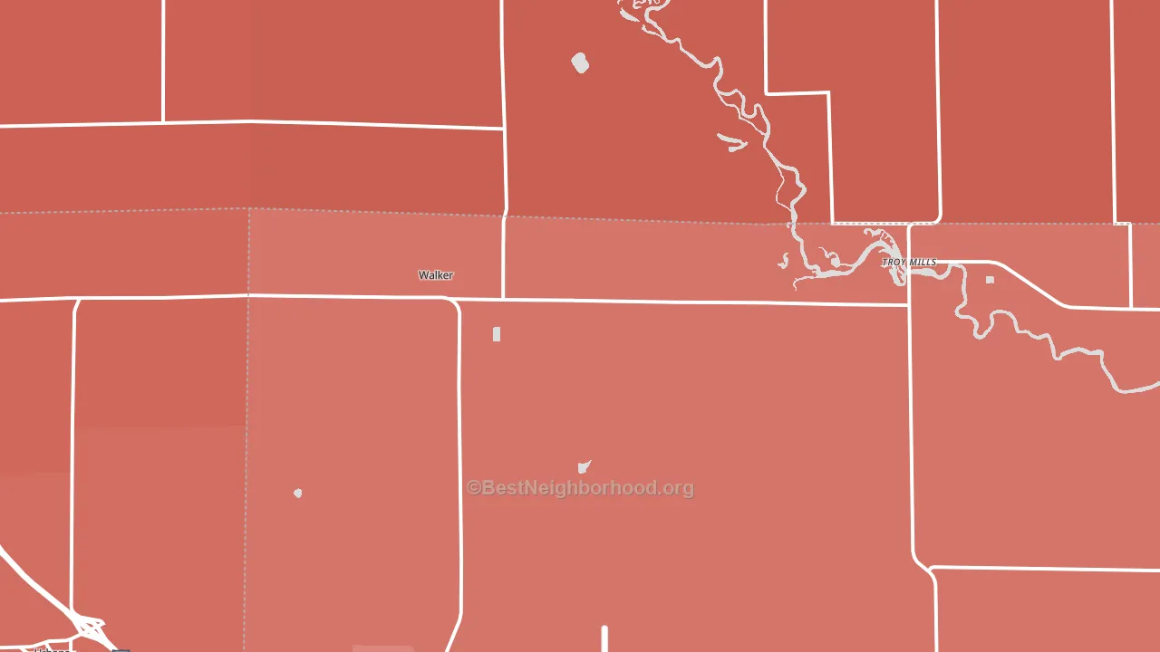 Walker, IA block-group political-lean map